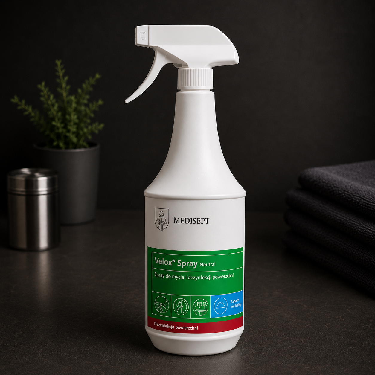 Velox Spray Neutral 1 L – Preparat do Mycia i Dezynfekcji Powierzchni MEDISEPT