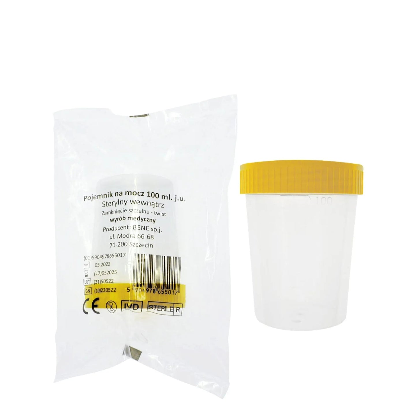 Sterylny Pojemnik na Mocz 100 ml – 1 szt. BENE