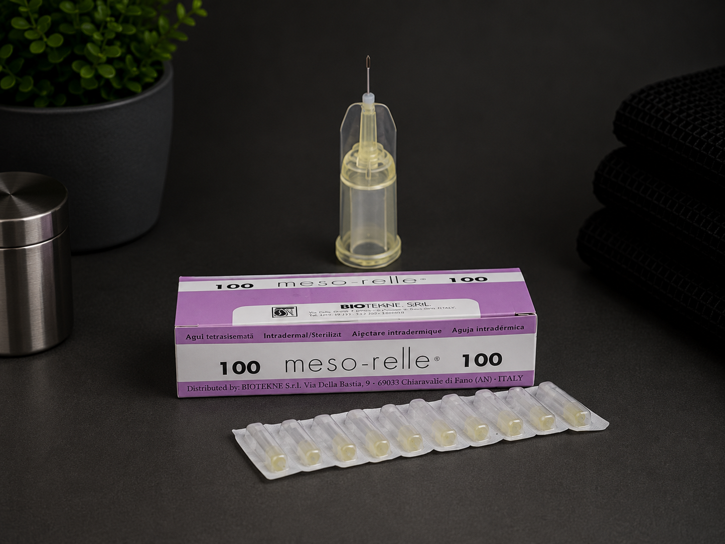 Igły do Mezoterapii Meso-Relle 30G (0,30 × 6 mm), Biotekne – 100 szt.