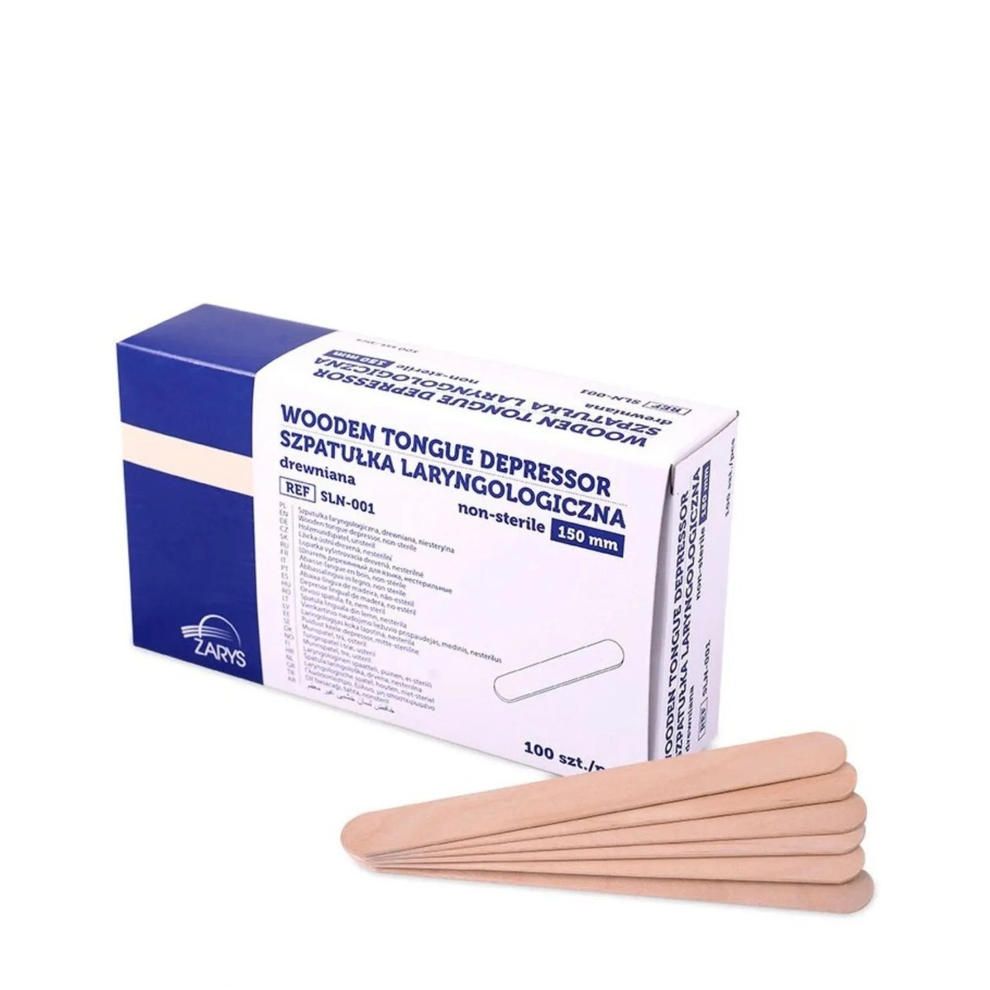 Szpatułki laryngologiczne niejałowe EKO HIGIENA 150 × 17 mm – 100 szt