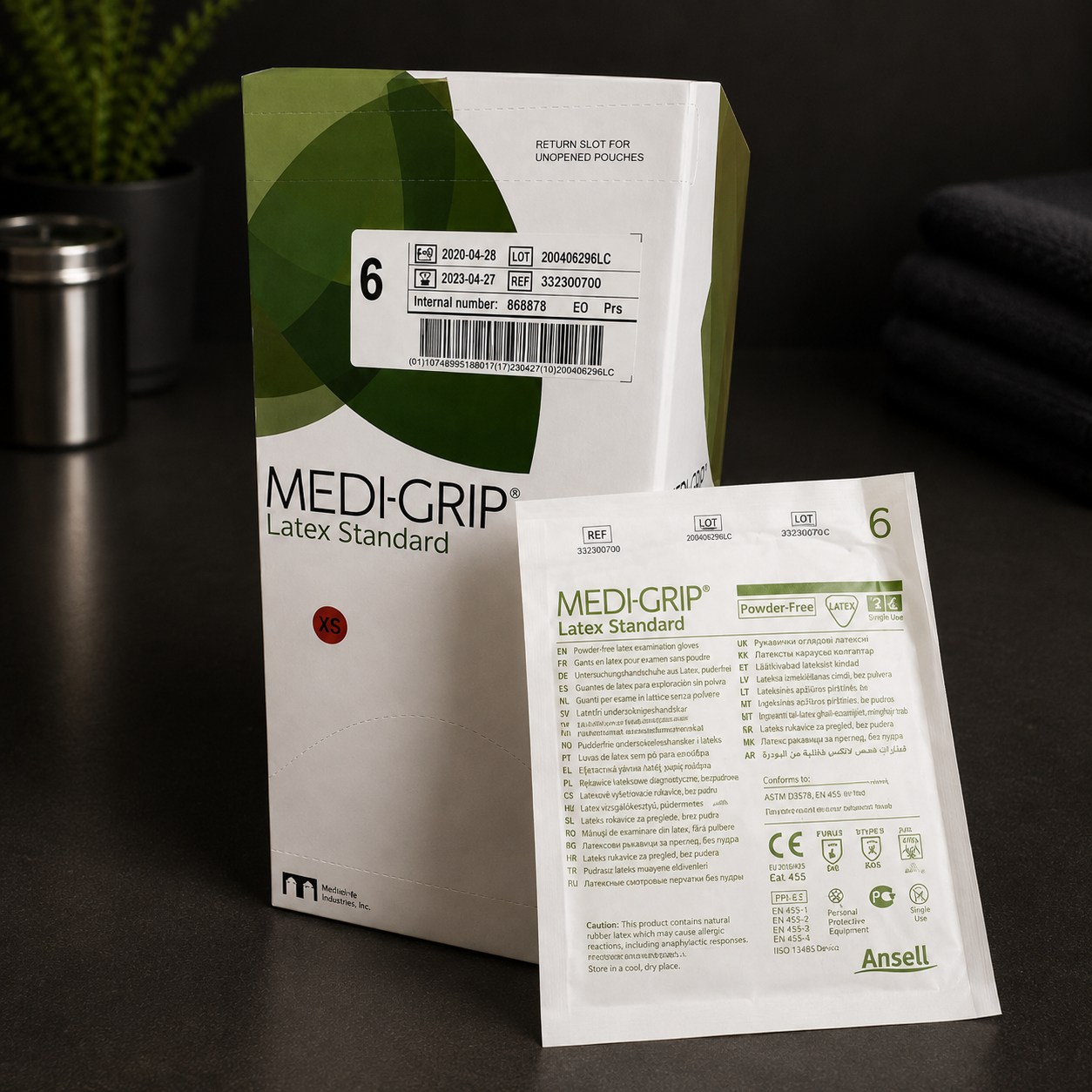 Rękawice Chirurgiczne Lateksowe Bezpudrowe Sterylne MEDI-GRIP ZARYS – 1 Para