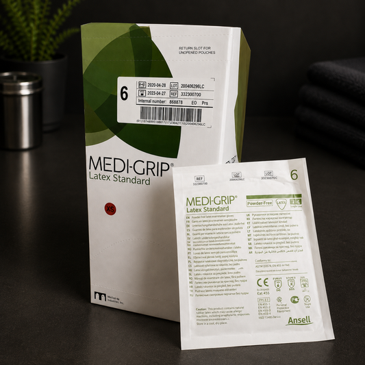 Rękawice Chirurgiczne Lateksowe Bezpudrowe Sterylne MEDI-GRIP ZARYS – 1 Para