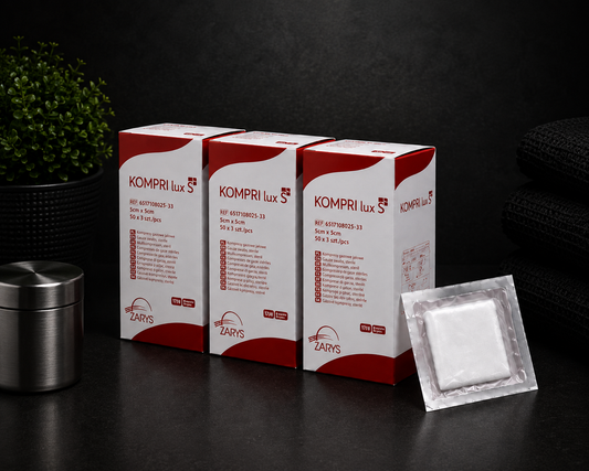 Estevel KOMPRI LUX PRO – Pakiet 3 opakowań Kompresów Gazowych Jałowych 5 × 5 cm