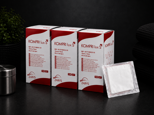 Estevel KOMPRI LUX PRO – Profesjonalny Zestaw Kompresów Gazowych Jałowych 10 × 10 cm