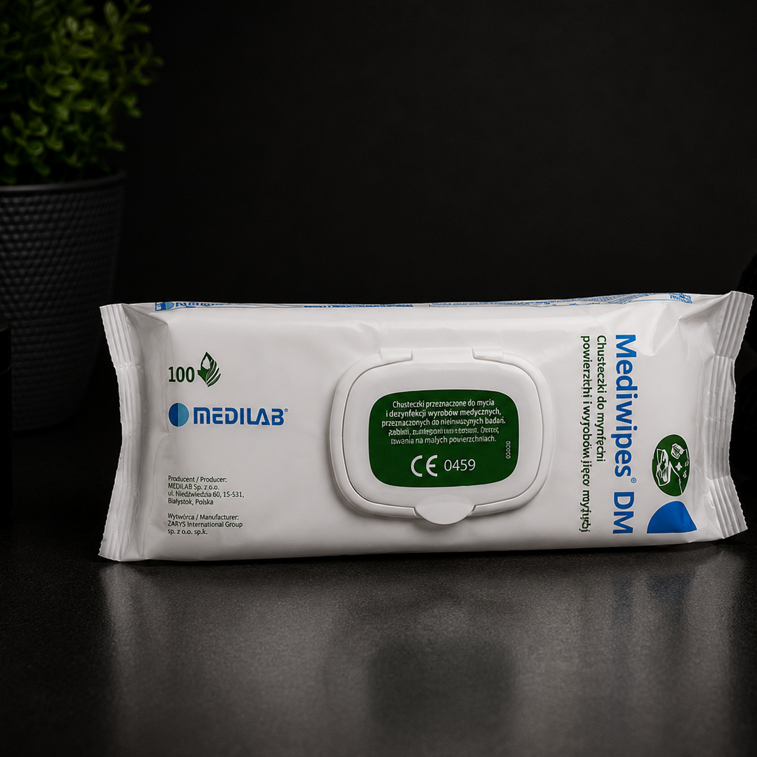 Chusteczki Dezynfekujące MEDIWIPES DM Flow-Pack, MEDILAB – 100 szt.