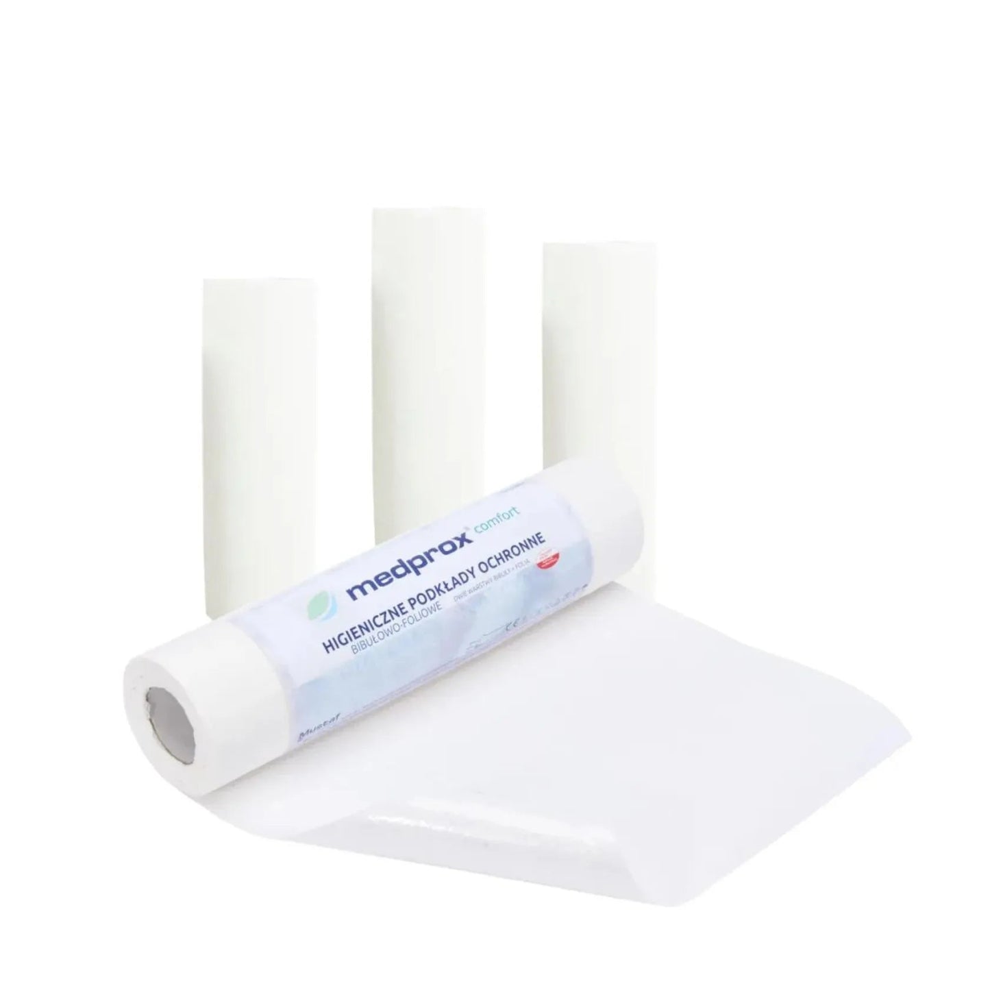 Podkład Medyczny Podfoliowany MEDPROX COMFORT 50 × 50 cm Biały – 80 Odcinków MUSTAF MEDICAL