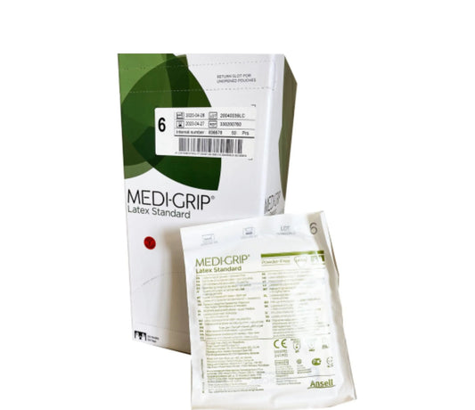 Rękawice Chirurgiczne Lateksowe Bezpudrowe Sterylne MEDI-GRIP ZARYS – 1 Para