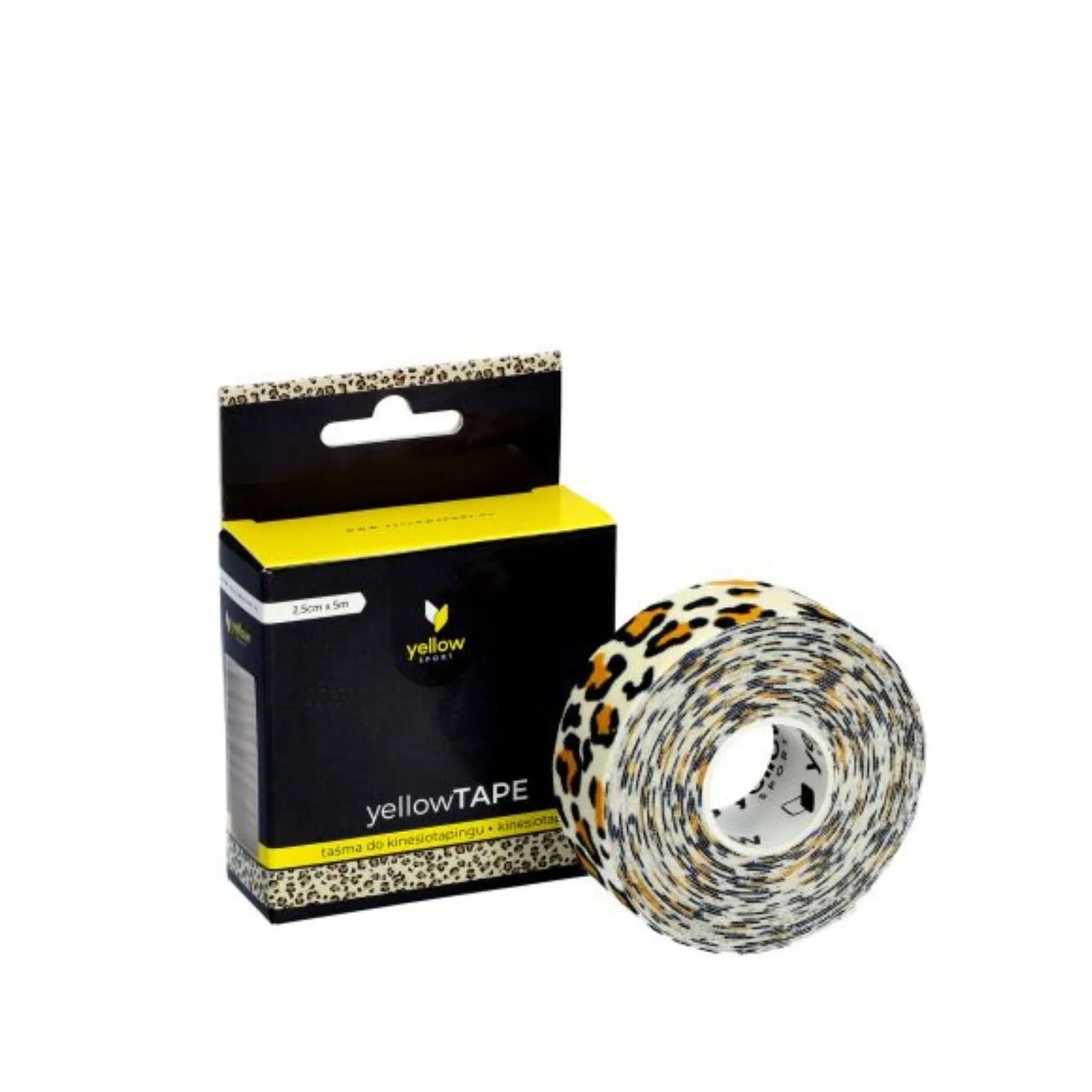 Taśma do Kinesiotapingu Limfatycznego Twarzy yellowTAPE yellowSPORT Panterka 2,5 cm × 5 m - 1 szt.