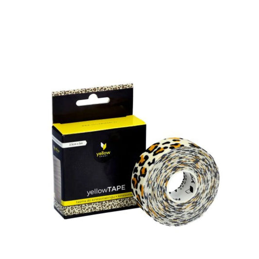 Taśma do Kinesiotapingu Limfatycznego Twarzy yellowTAPE yellowSPORT Panterka 2,5 cm × 5 m - 1 szt.