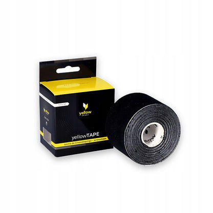 Taśma do Kinesiotapingu yellowTAPE yellowSPORT Czarna 5 cm × 5 m - 1szt.