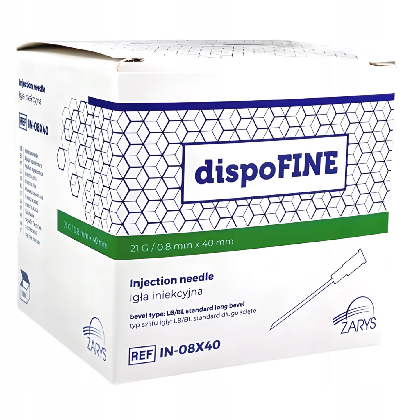 Igły jednorazowe ZARYS DISPOFINE 0,8 × 40 mm (21G) – 100 szt.