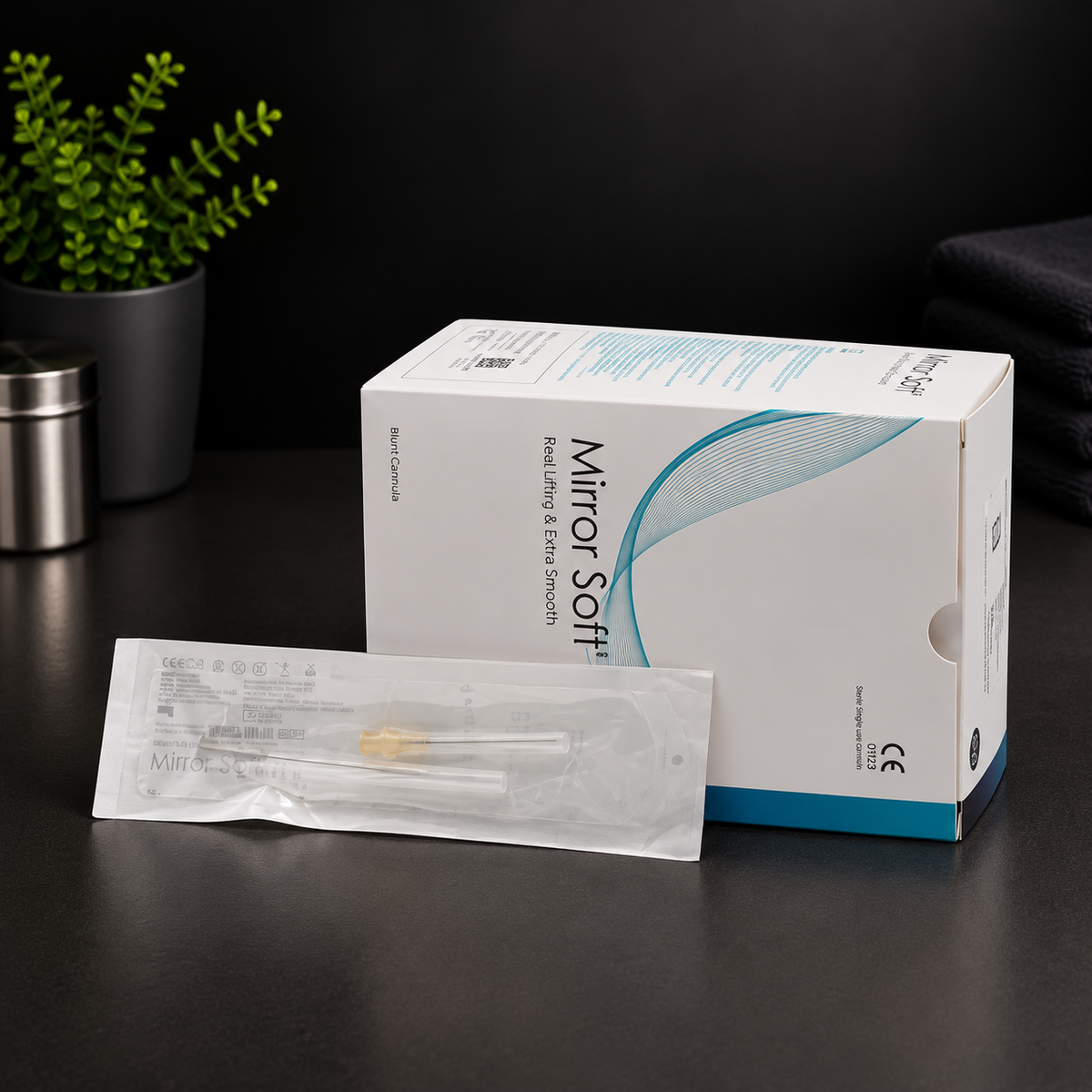 Kaniula Atraumatyczna Mirror Soft® 25G × 50 mm + Igła Pilotująca, CHAEUM PHARMA – 1 szt.