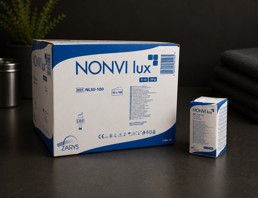Kompresy Włókninowe Niejałowe NONVI LUX 30G 4W 7.5 × 7.5 cm, ZARYS - 100 szt.