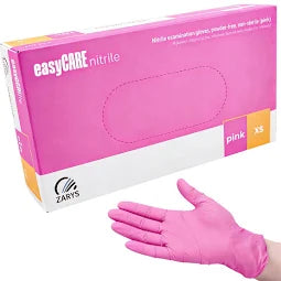 Rękawiczki Nitrylowe Bezpudrowe EASYCARE Różowe – 100 szt. ZARYS