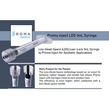 Strzykawki Precyzyjne Proma inject LDS 1 ml Luer-Lock, Low Dead Space – 100 szt.