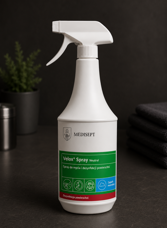 Velox Spray Neutral 1 L – Preparat do Mycia i Dezynfekcji Powierzchni MEDISEPT