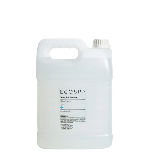 ECOSPA Woda Destylowana 5000 ml – Ultraczysta Woda do Kosmetyków i Urządzeń